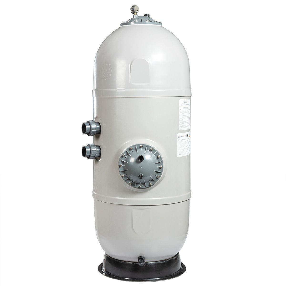 Фильтр AquaViva HS640 (16 м³/ч, 640 мм, 535 кг, 2,5 бар, 1.2 м засыпка) 1.5" бок