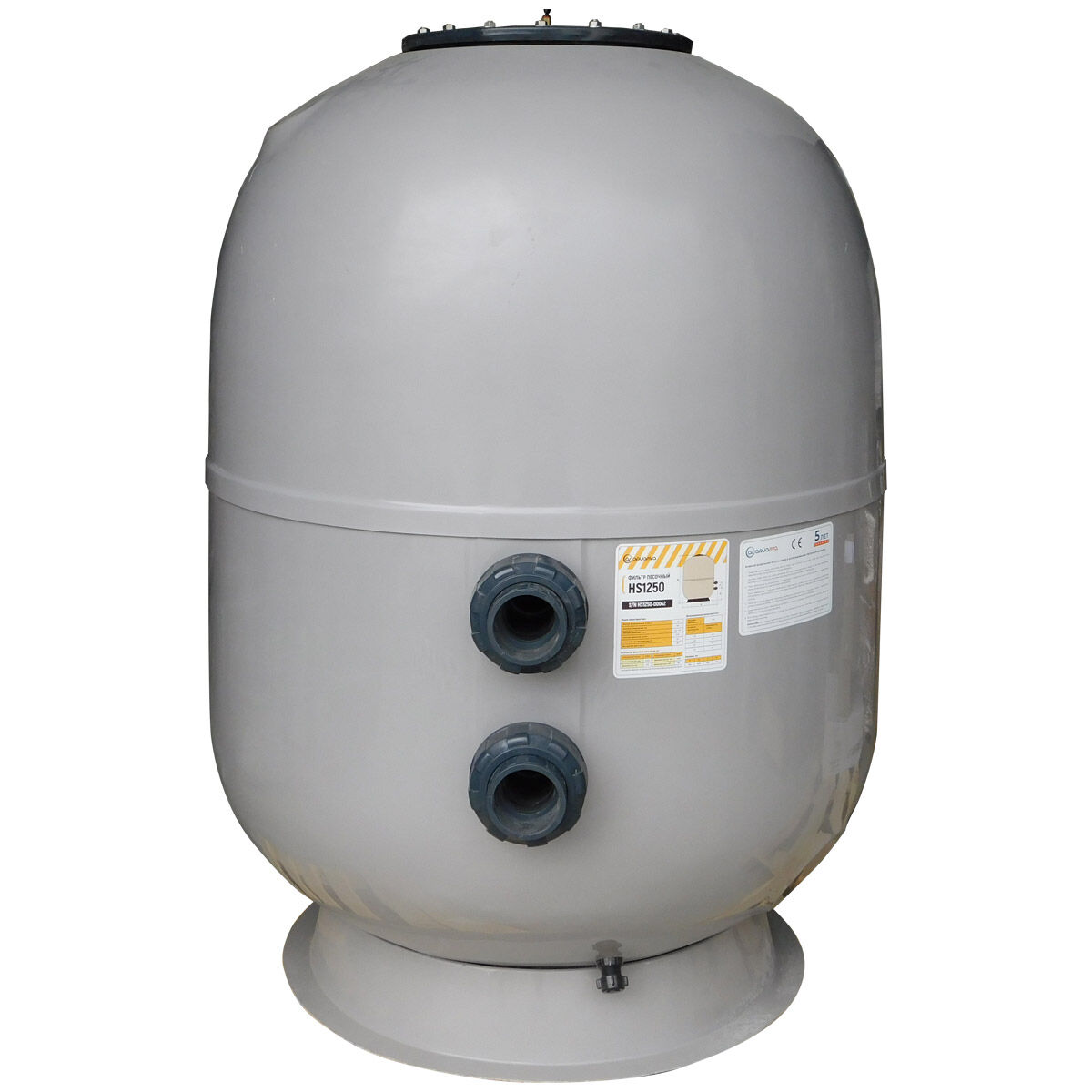 Фильтр AquaViva HS1250 (62м³/ч, 1250 мм, 2240 кг, 90 мм, 2,5Бар, 1.2м засыпка)
