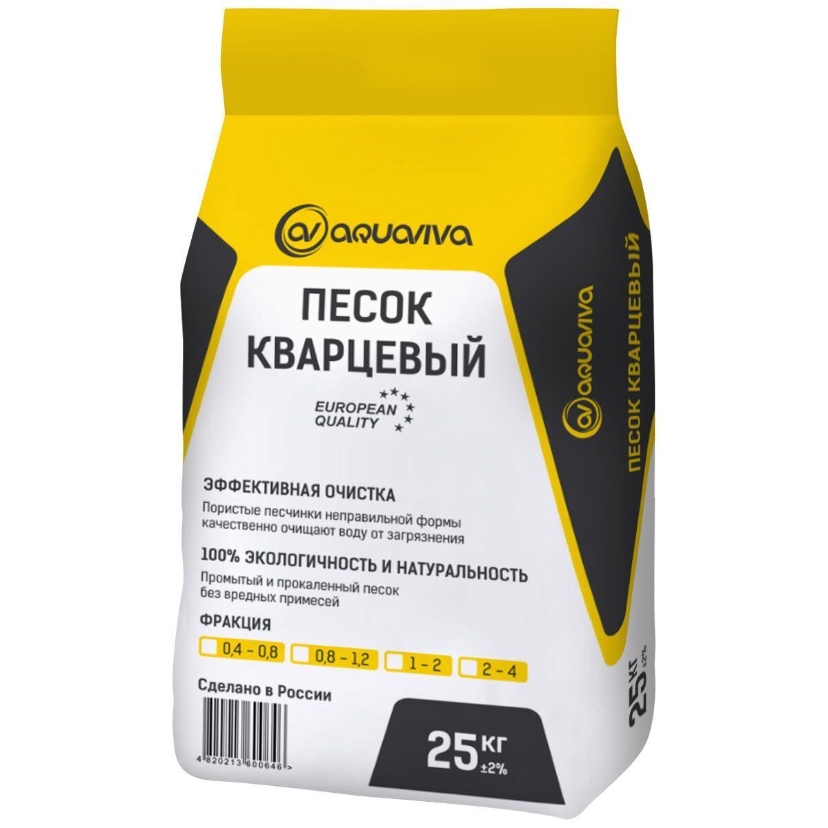 Песок кварцевый 25кг Aquaviva 0,8-2,0 мм К